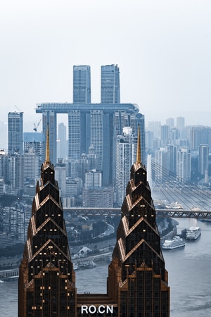 重庆-城市建筑-来福士-喜来登-万豪 图片素材