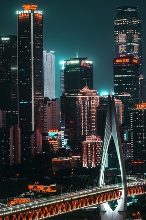 东水门大桥-重庆-重庆夜景-渝中半岛-城市天际线 图片素材