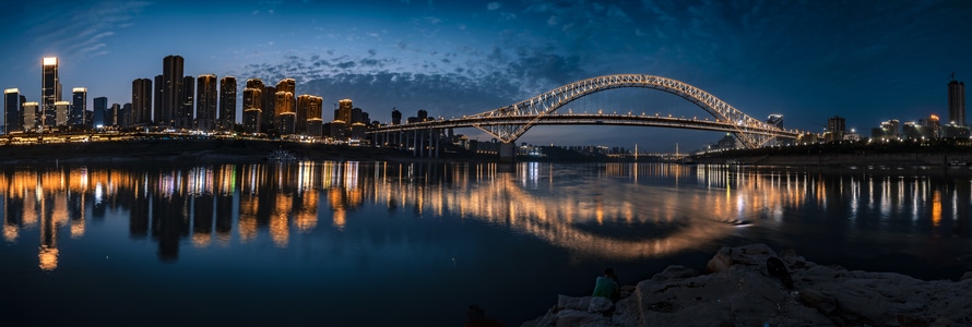 重庆夜景-城市风光-桥-高架桥-桥梁 图片素材