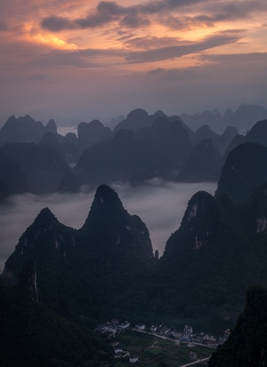 风光-日出-桂林-风景-风光 图片素材