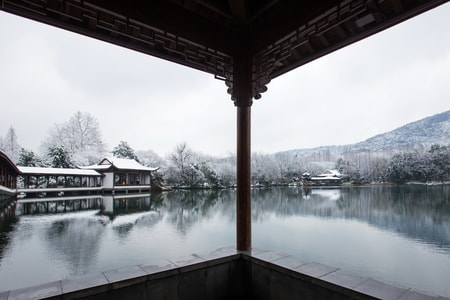 杭州-西湖-浴鹄湾-雪韵-浴鹄湾 图片素材