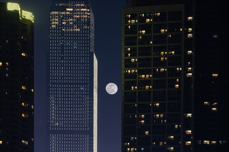 我的2019-夜色-长沙-月亮-楼宇 图片素材