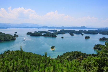 杭州-淳安-千岛湖-梅峰-俯瞰 图片素材