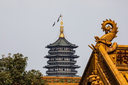 杭州-西湖-净慈寺-雷峰塔-塔 图片素材