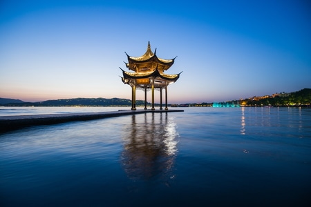 杭州-西湖-湖滨-集贤亭-风光 图片素材