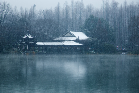 雪世界-杭州-西湖-雪韵-浴鹄湾 图片素材