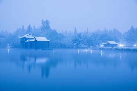 杭州-西湖-雪韵-雪景-雪霁 图片素材