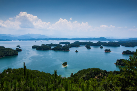 杭州-淳安-千岛湖-梅峰-俯瞰 图片素材