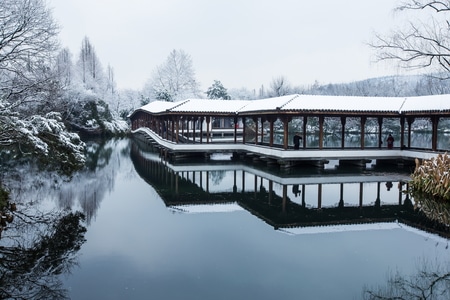 杭州-浴鹄湾-西湖-雪韵-雪霁 图片素材