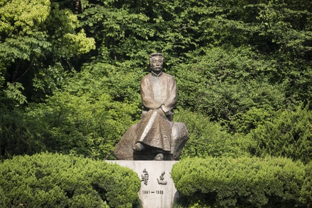 杭州-西湖-孤山-鲁迅像-雕像 图片素材