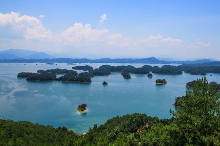 杭州-淳安-千岛湖-梅峰-俯瞰 图片素材