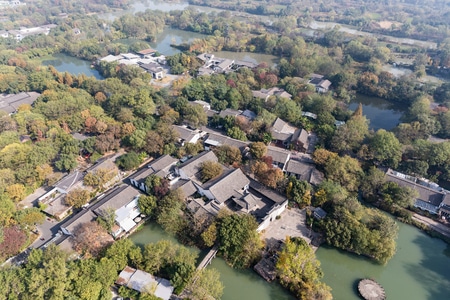 杭州-西溪湿地-秋色-俯瞰-西溪湿地 图片素材