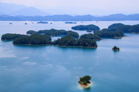 杭州-淳安-千岛湖-梅峰-俯瞰 图片素材