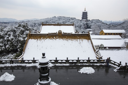 杭州-西湖-雪韵-雪景-雪霁 图片素材