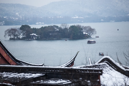 西湖-杭州-雪韵-西湖-湖面 图片素材
