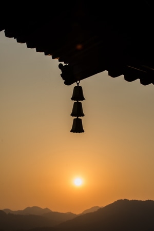 杭州-雷峰塔-夕照-夕阳-艺术风光 图片素材