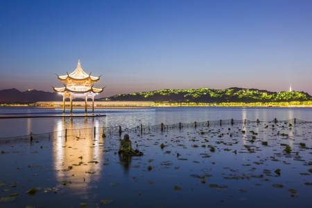 杭州-西湖-湖滨-集贤亭-风光 图片素材