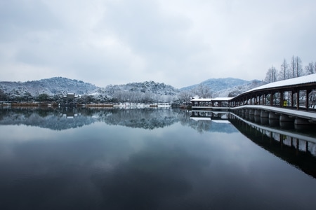 杭州-西湖-浴鹄湾-雪韵-浴鹄湾 图片素材