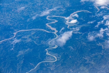 航拍-飞机-大地-河流-风光 图片素材