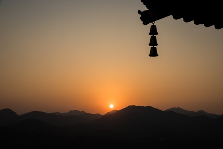 杭州-雷峰塔-夕照-夕阳-艺术风光 图片素材