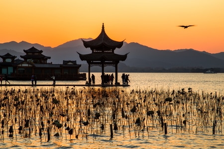杭州-西湖-湖滨-集贤亭-风光 图片素材