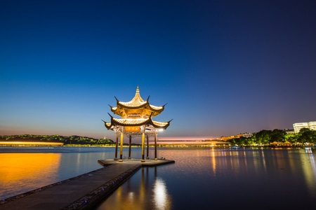 杭州-西湖-湖滨-集贤亭-风光 图片素材