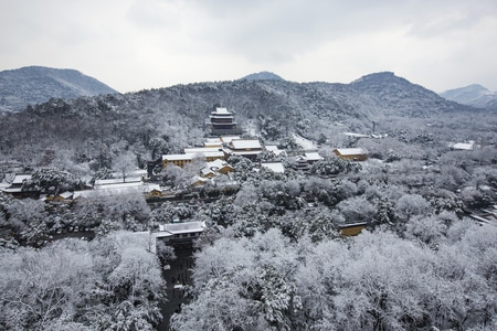 杭州-西湖-净慈寺-雪霁-西湖 图片素材