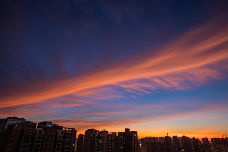 杭州-城西-朝霞-晨曦-城市 图片素材