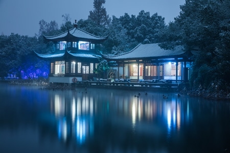 杭州-西湖-雪韵-雪景-雪霁 图片素材