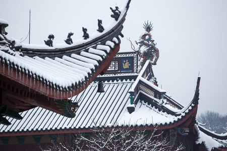 杭州-灵隐寺-雪景-雪霁-寺庙 图片素材