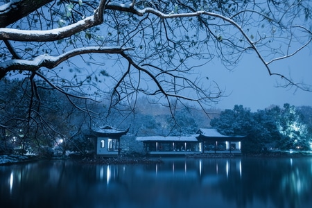 杭州-西湖-雪韵-雪景-雪霁 图片素材