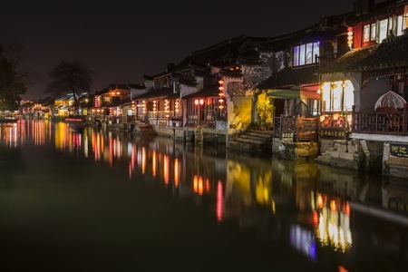 西塘古镇-夜色-西塘古镇-古镇-小镇 图片素材
