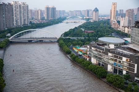 宁波-甬江-城市-河流-俯瞰 图片素材