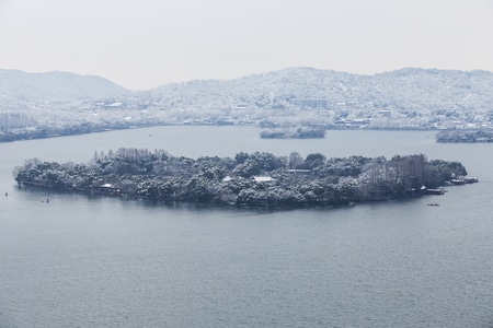 杭州-雪景-雪韵-西湖-小瀛洲 图片素材