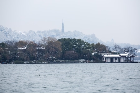 杭州-西湖-雪韵-浴鹄湾-风景 图片素材