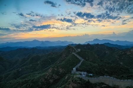 风光-金山岭长城-长城-晚霞-建筑 图片素材