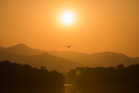 杭州-西湖-风光-夕阳-落日 图片素材