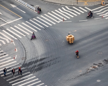 杭州-街头摄影-路口-斑马线-道路 图片素材