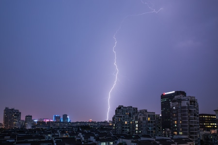 杭州-闪电-天象-夜空-闪电 图片素材