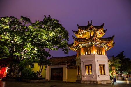 我的2019-云南-昆明-翠湖公园-夜色 图片素材