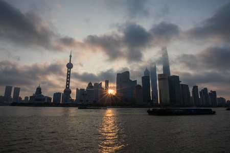 上海-黄浦江-日出-外滩-陆家嘴 图片素材