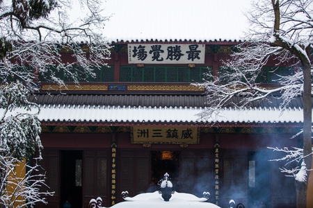 杭州-灵隐寺-雪景-雪霁-灵隐寺 图片素材