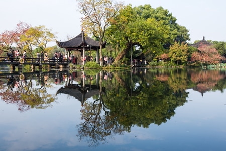 杭州-西湖-小瀛洲-秋色-西湖 图片素材