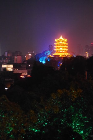 黄鹤楼-夜景-色彩-黄鹤楼-夜景 图片素材