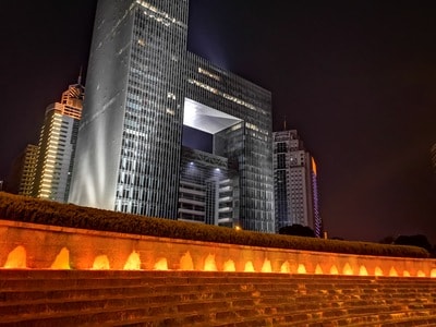 武汉-洪山广场-夜景-手机摄影-色彩 图片素材