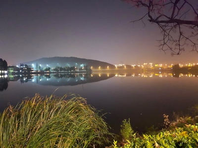 东湖-冬夜-夜景-原创-东湖 图片素材