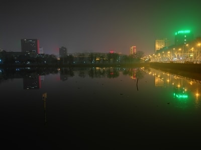 冬夜-夜景-东湖-夜景-东湖 图片素材