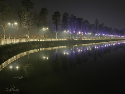 冬夜-夜景-东湖-湖-湖泊 图片素材