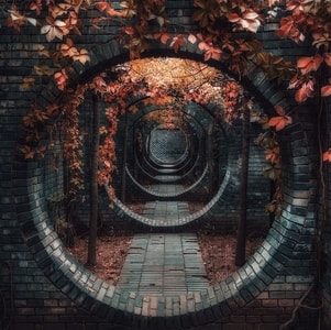 红砖美术馆-旅行-廊道-通道-红砖 图片素材