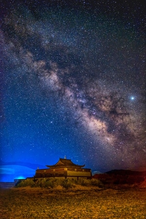 你好2020-巴丹吉林沙漠-穿越-庙海子-星空 图片素材